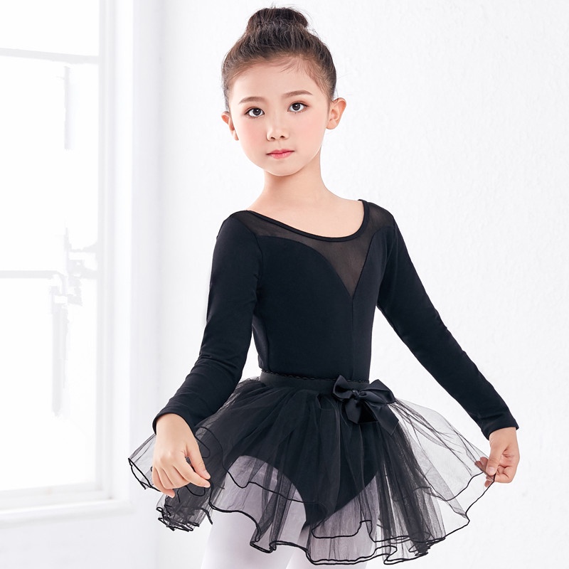 Ballet dress Kids Gymnastics Dance Leotard +Skirts Suits Girls Black