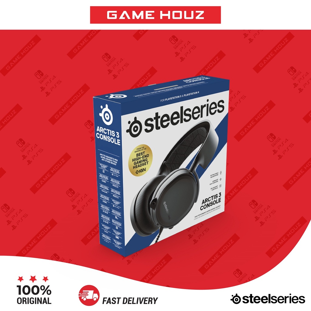 SteelSeries Arctis 3 Wired Headset for PS5 Black (1 Year SteelSeries