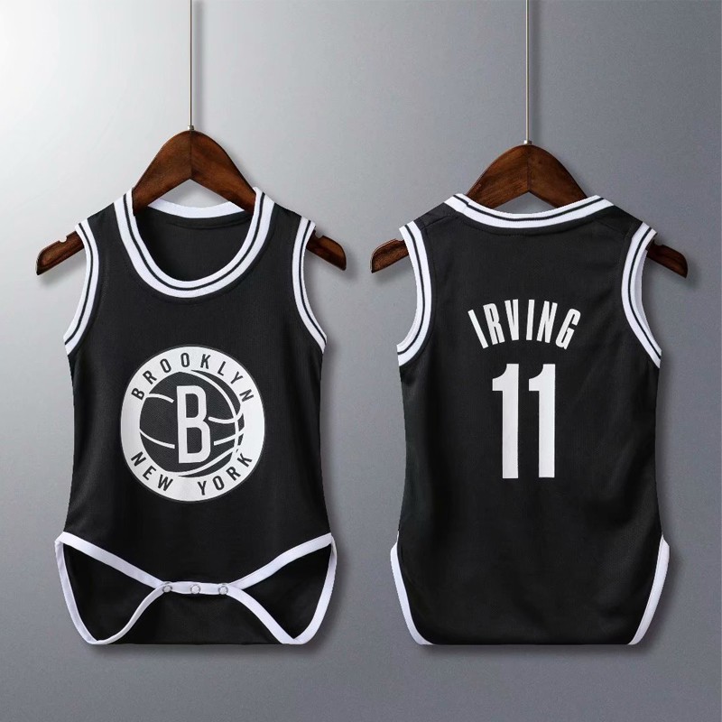 NBA Brooklyn Jersey Basketball Jersey 11 IRVIN Black Jersey Baby Toddler one piece Romper Jersey Shopee Philippines