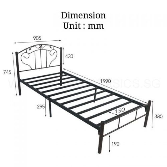 Size of single outlet cot