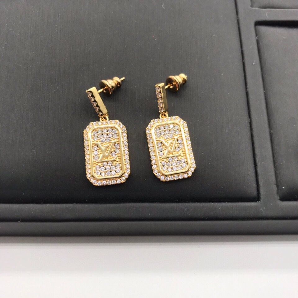 lv initial earrings
