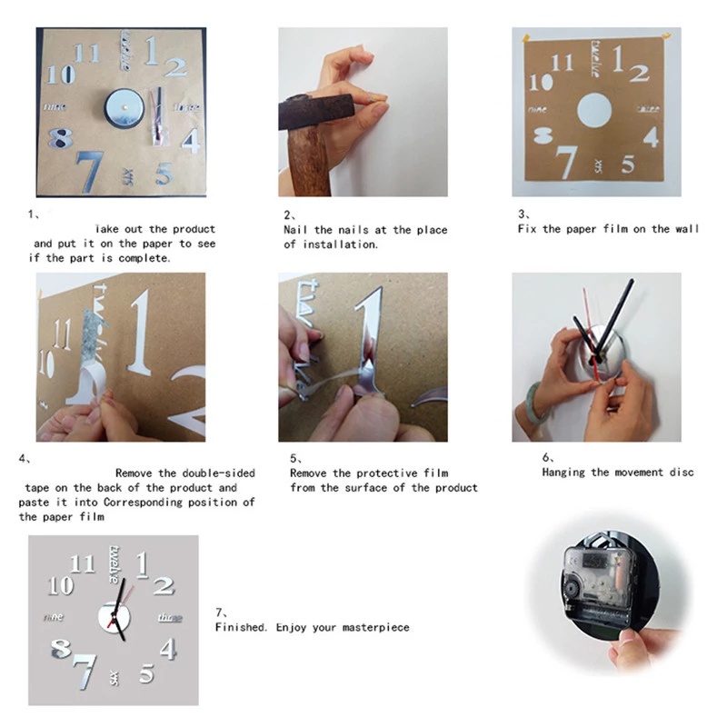 Modern Design Clock Watch Large Wall Clocks 3d Diy Acrylic Mirror ...
