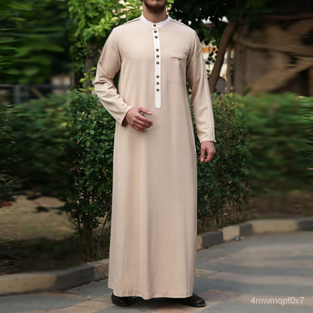 Men Muslim Jubba Thobe Islamic Clothing Arab Middle Eastern Ramadan ...