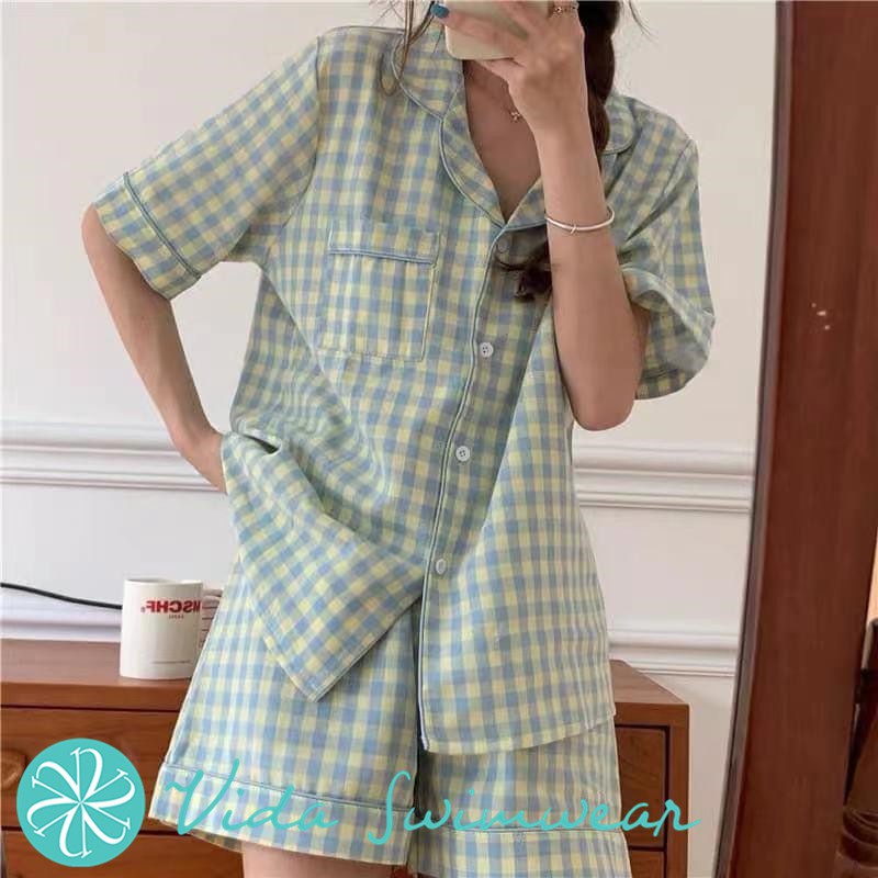 Korean Pajama Set Shorts Sleepwear Night Lounge Wear For Women Terno ...