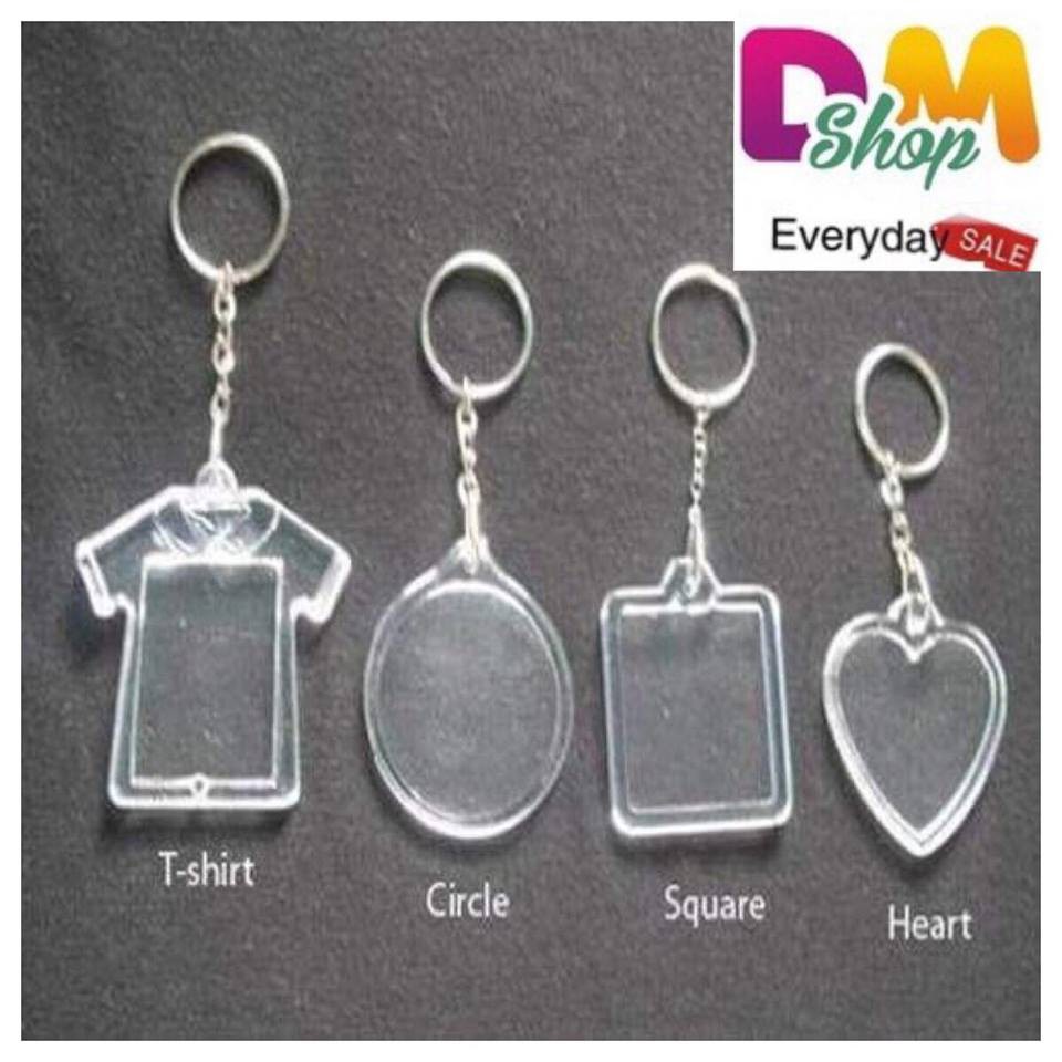 Acrylic Keychain Photo Frames tshirt, circle , square, heart Shopee