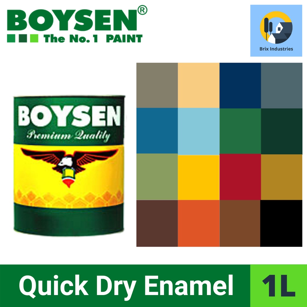 Boysen Quick Dry Enamel Paint 1 Liter Premium Quality 23 Colors