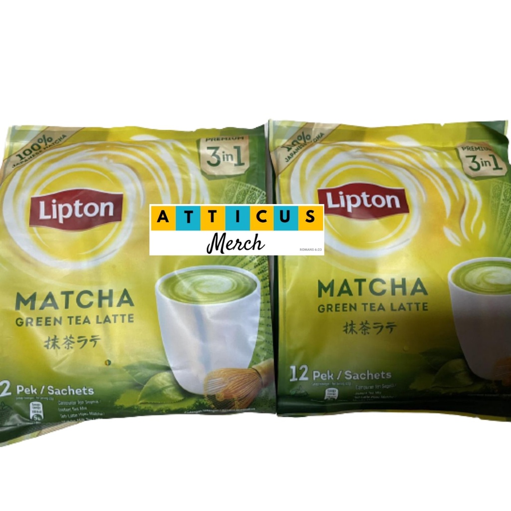 LIPTON Milk tea 3in1 Matcha Green Tea Latte 12 sticks x 22g (Exp May 2022) t8cg Shopee