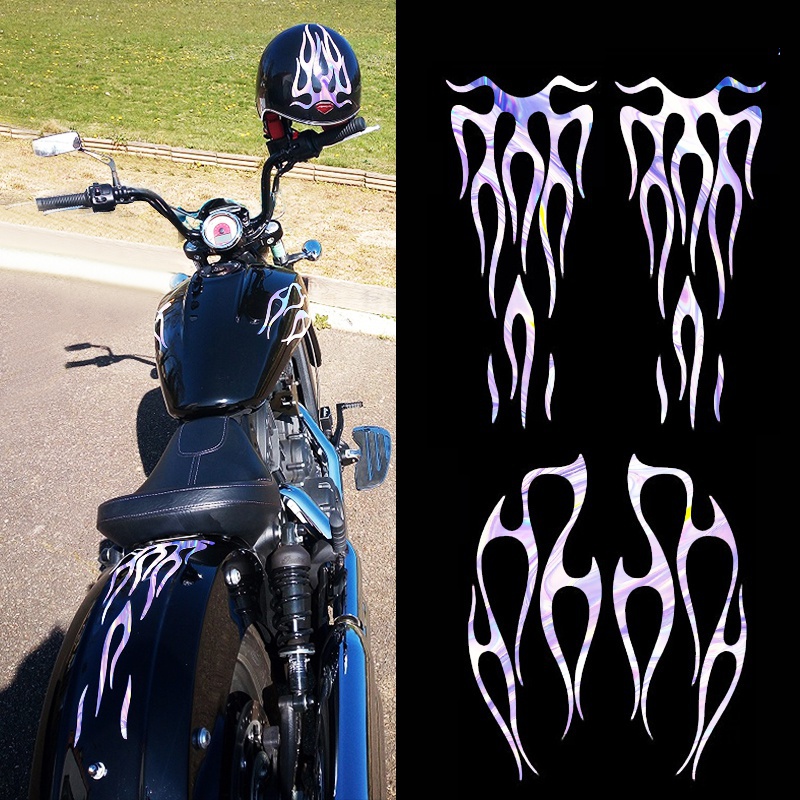 Flame Sticker for Motorcycle Gas Tank & Fender Decals Vinyl Waterproof ...