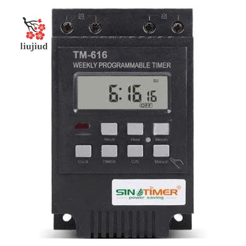 SINOTIMER TM616 30AMP 4PINS 7 Days Programmable Timer Din Rail Mount ...