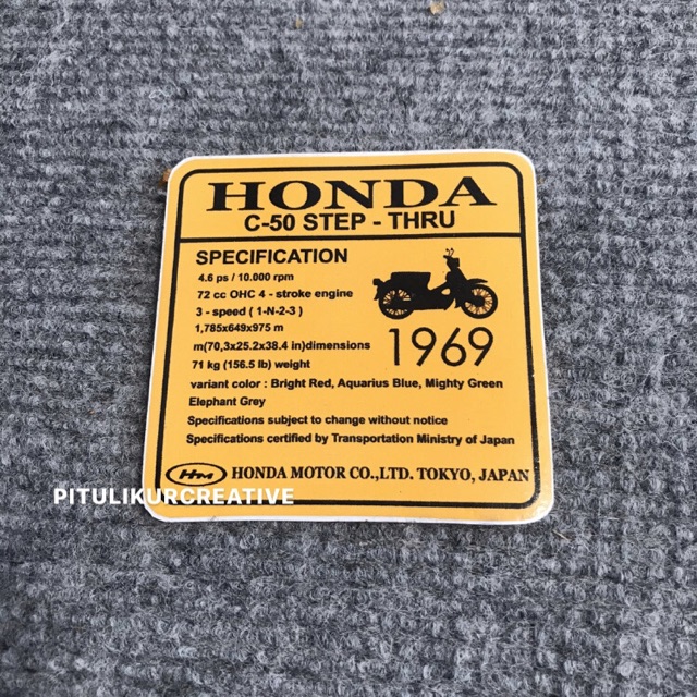 Honda c50-c70/astrea grand Complementary Sticker Honda Sticker | Shopee ...