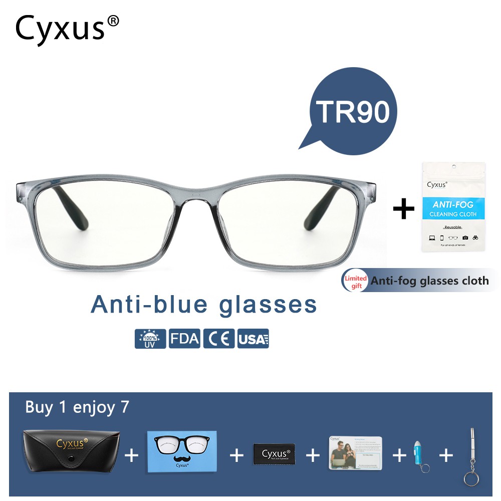 Cyxus Blue Light Filter Computer Glasses Retro Ultem Frame Transparent