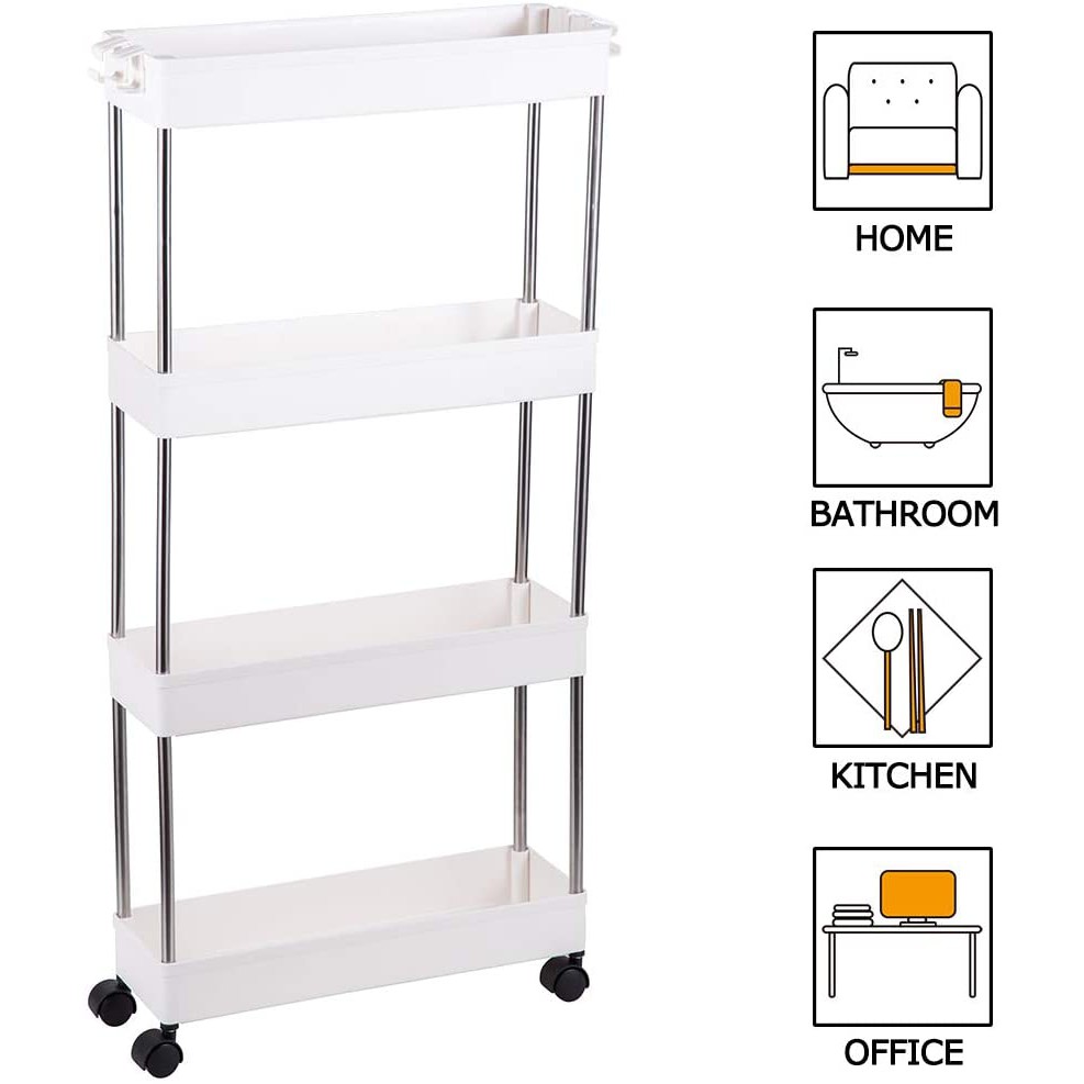 ZWJ11 4 Layered Waterproof Kitchen Storage Rack Trolley Shopee