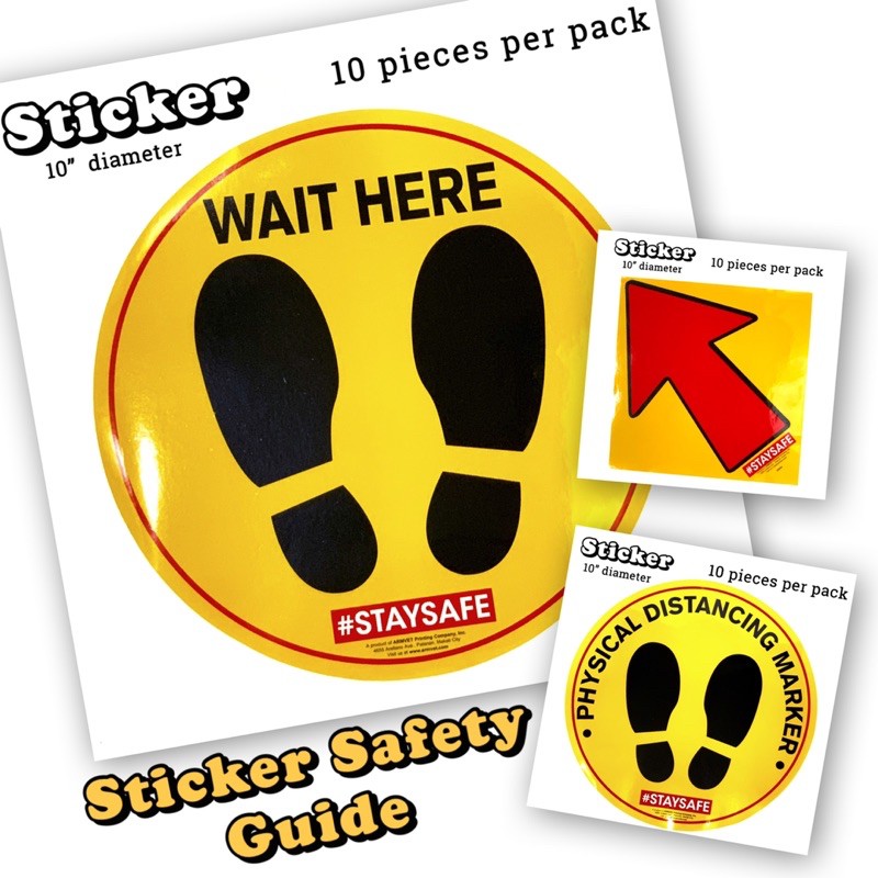 FSI Floor Marker Sticker Safety Guide ( arrow, Physical distancing ...