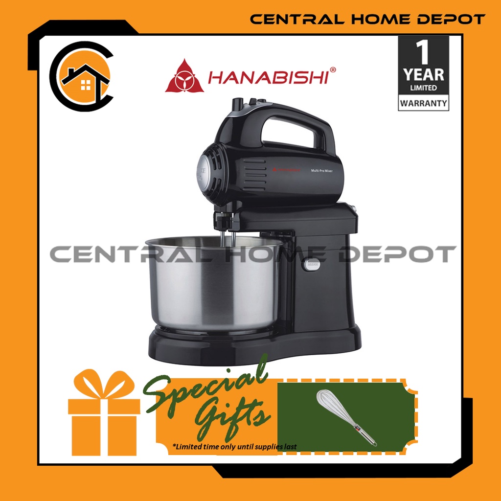 Hanabishi 5Speed AutoSwing Stand Mixer w/ SelfRotating Mixing Bowl