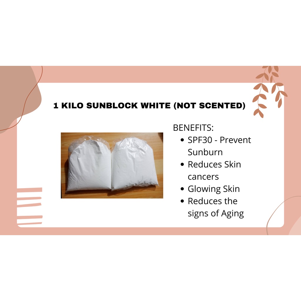 1 Kilo Sunblock White SPF50 (Not Scented) | Dermatologist Tested ...