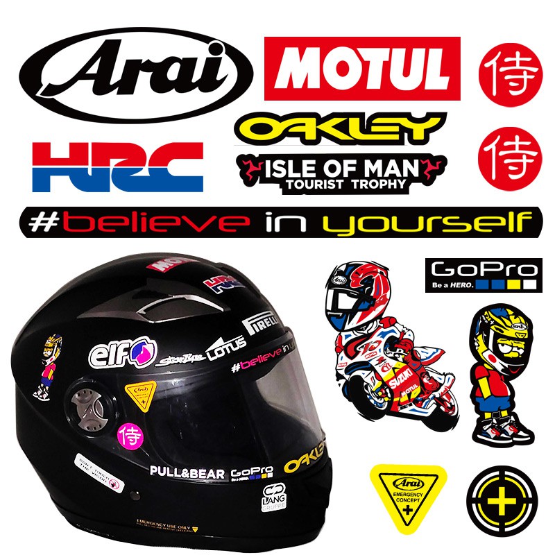 Reflective Motocross Motorcycle Stickers Helmet Agv Arai Hrc Emblem Racing Decals For Suzuki 7893