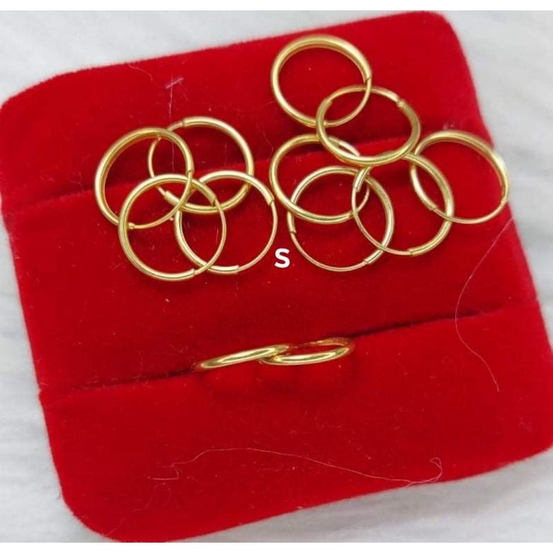 PAWNABLE 18k Saudi lightweight loop plain earrings 10mm Shopee
