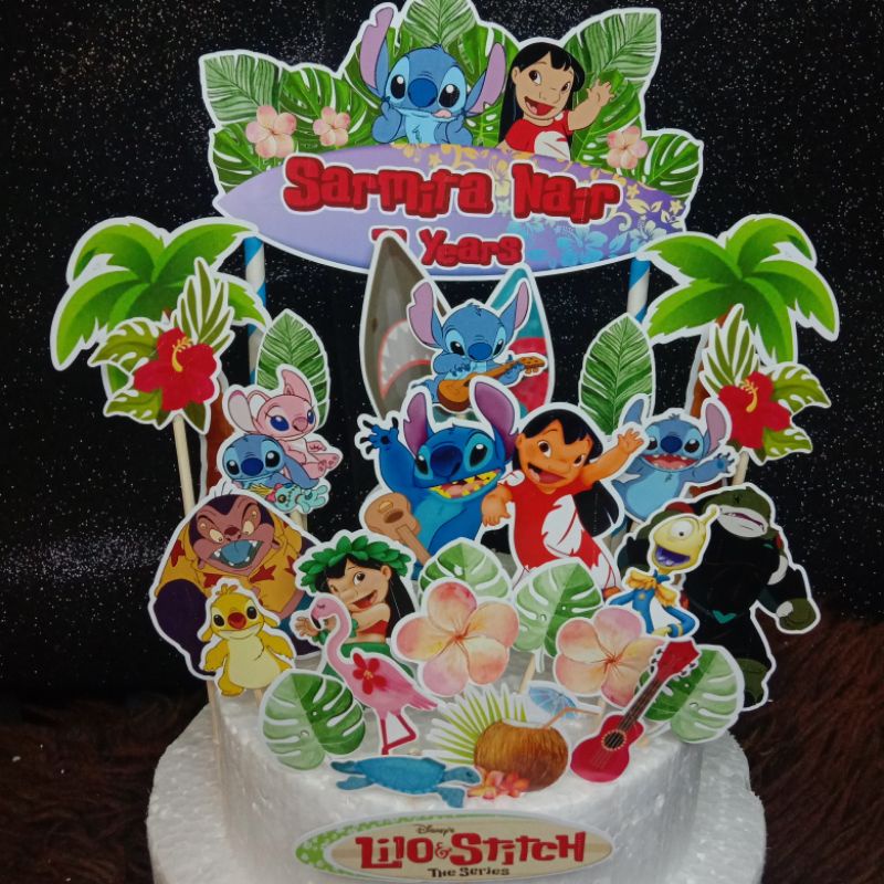 Lilo and Stitch Cake Topper 2 in 1 (Cake Topper + Sticker) | Shopee ...
