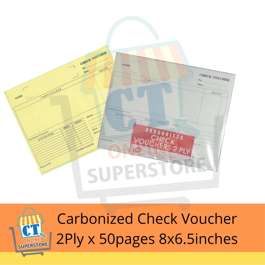 Carbonized Check Voucher 2Ply x 50pages 8x6.5inches | Sold per pad ...