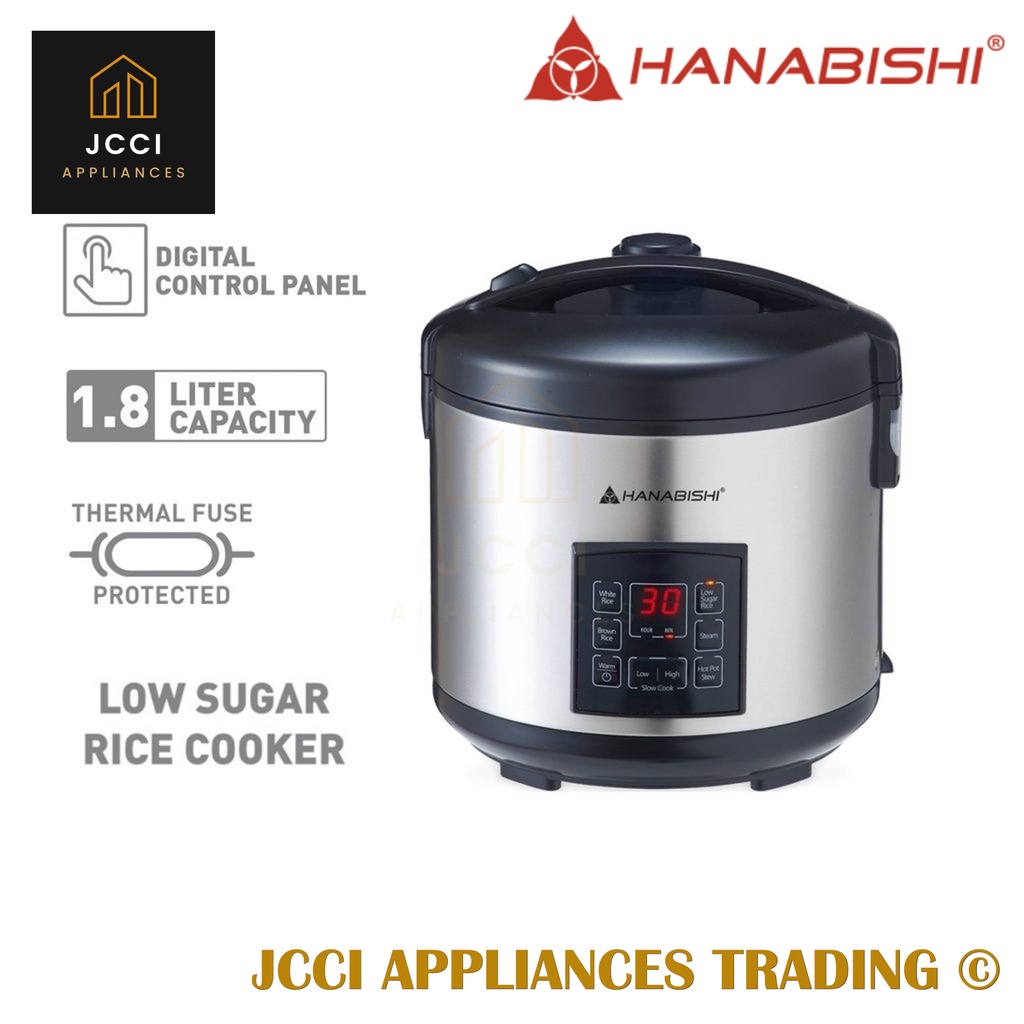Hanabishi Low Sugar Rice Cooker HDESUGAR18MFRC 1.8 Liter Capacity