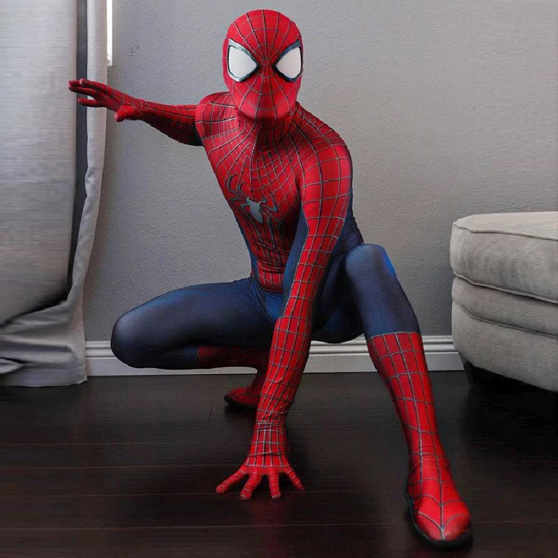 New The Amazing Spider-Man Cosplay Costume Spiderman Zentai Suit Halloween  Adult