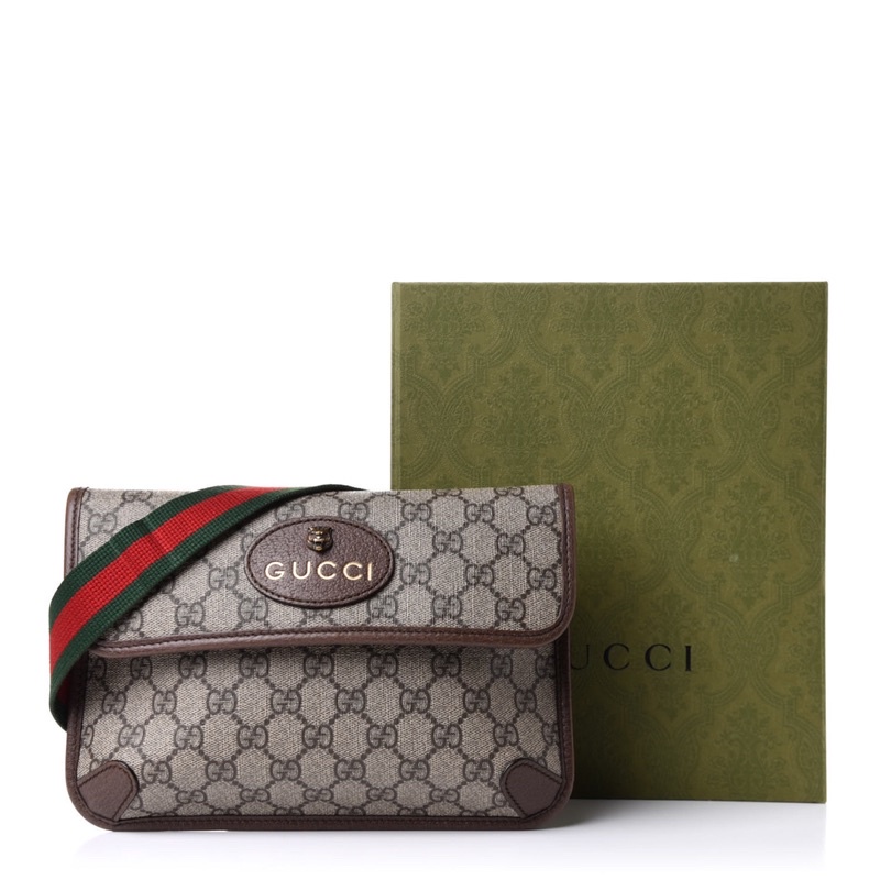 GUCCI GG Supreme Monogram Neo Vintage Web Belt Bag Brown 1259846