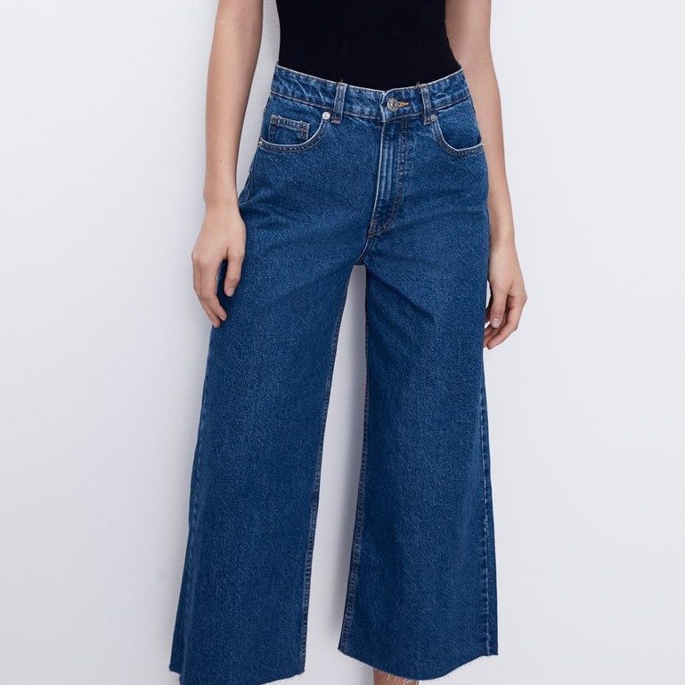 Navy Blue Culottes High-Rise Culottes Jeans
