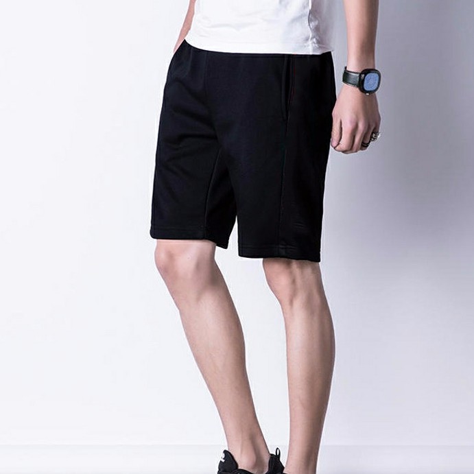 Plain black hot sale shorts mens