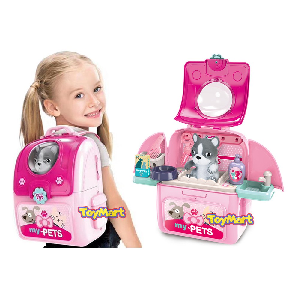 My Cute Pet Doctor Backpack Pets Care Nurture Play Set Pink Cute