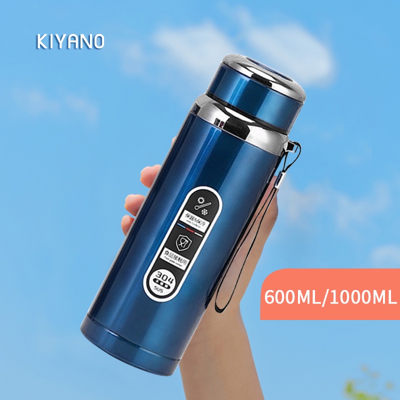 600ml/1000ml Flask Tumbler Thermos 304 Stainless steel water bottle ...