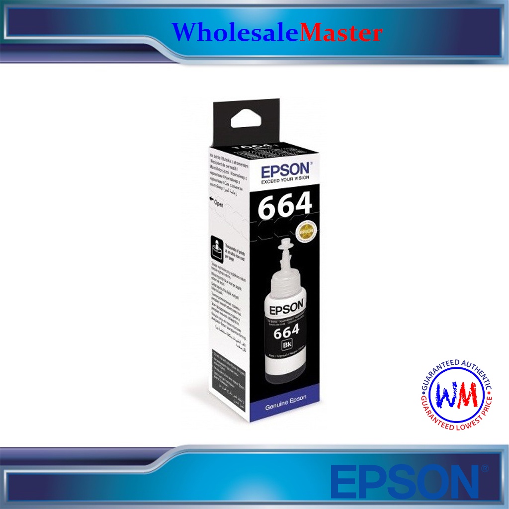 Genuine Epson T6641 70ml Bottle Ink Black Shopee Philippines