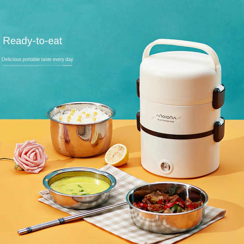 3layer multifunction portable mini rice cooker steamed rice box electric lunch box Shopee