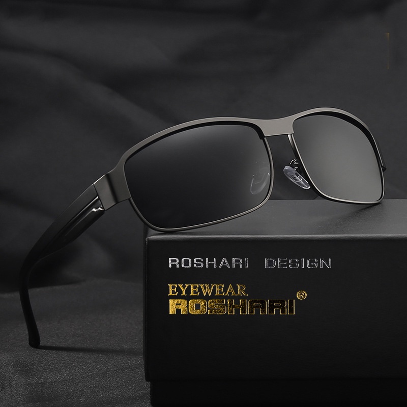 ROSHARI A64 HD Polarized Men's Sunglasses Antiglare Driving Metal