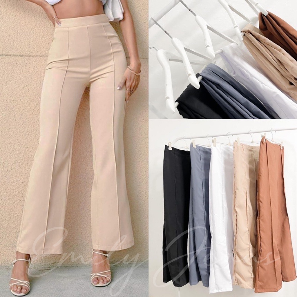 EMILY Flare Wide Leg Trouser Pants with BESTSELLER 10664 | Shopee ...