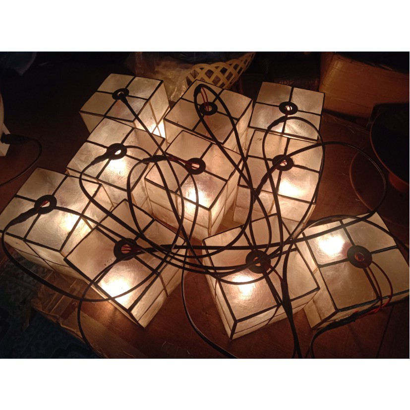 AUTHENTIC CAPIZ LANTERN 4x4 & 4x6 SET OF 10 | Shopee Philippines