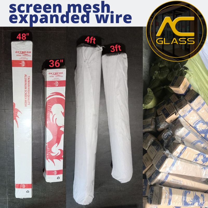 AC GLASS SCREEN MESH, EXPANDED WIRE (4ft and 3ft, Brown and Silver