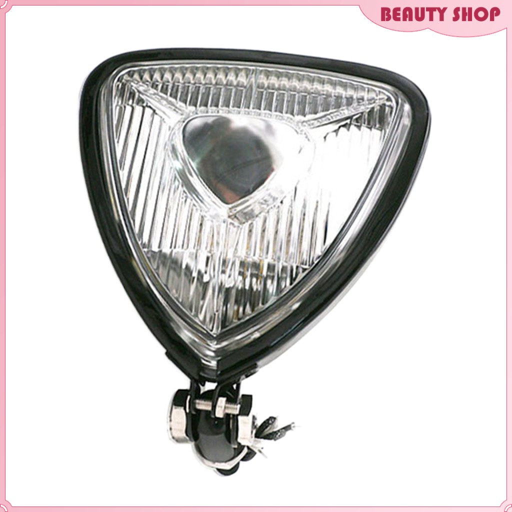 12V Retro Front Triangle Headlight Assembly Head Lamp for Bobber ...