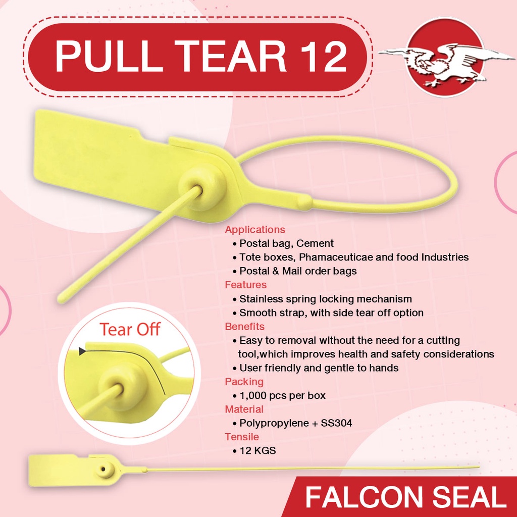 Falcon Pull Tear 12 Seals Size 12 12 Inches Truck Lock Seal For ...