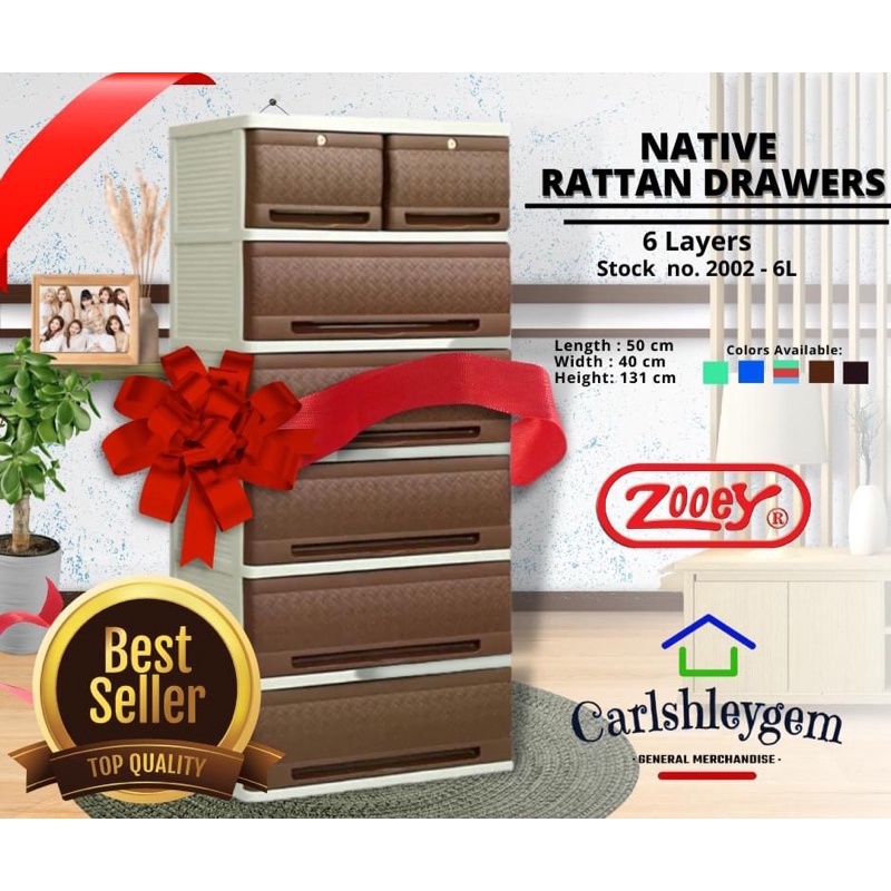 Zooey 6Layer Native Plastic Drawer (Free Delivery within Metro Manila