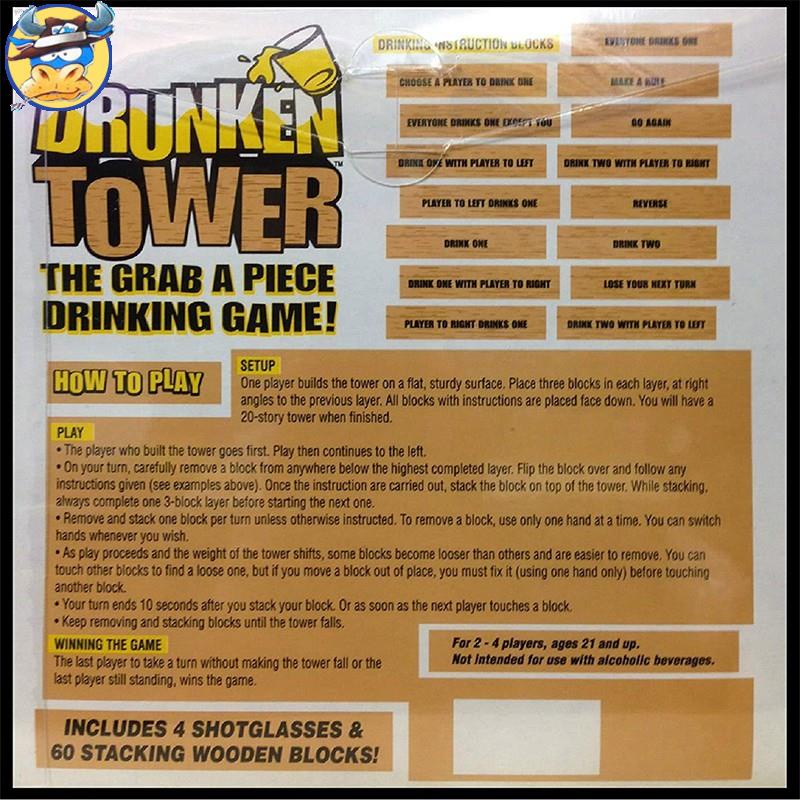 Drunken Tower Drinking Game Bar Stacking Drink Toy Building Blocks Laminated Game 3P2b Shopee