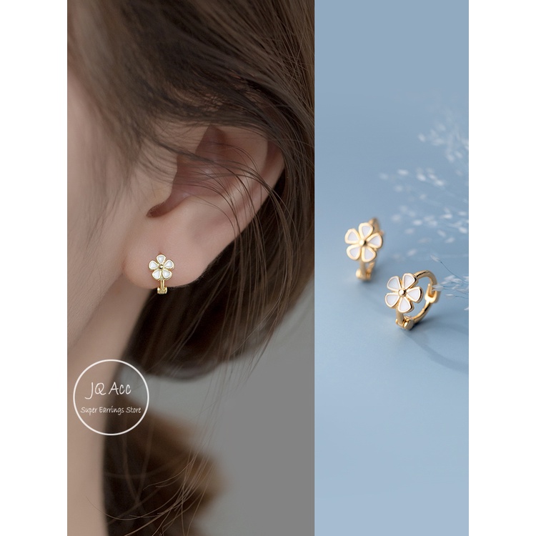 14k Flower Hoop Earings for Women Hikaw Silver Earrings Gold Non Tarnish Hypoallergenic earings for kids Shopee Philippines