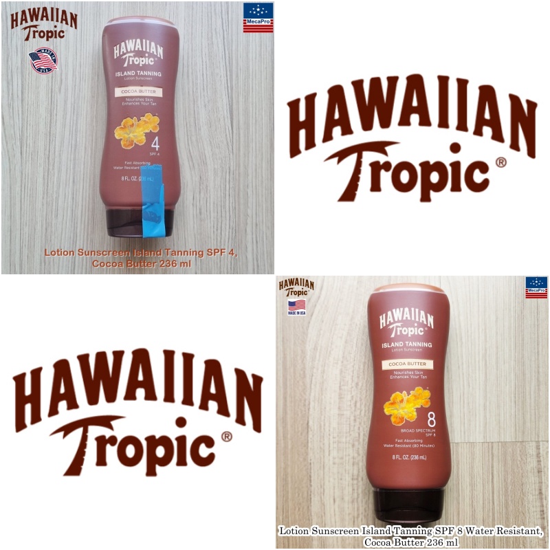 Hawaiian Tropic Lotion Sunscreen Island Tanning Spf Water Resistant Cocoa Butter 236 Ml Shopee 