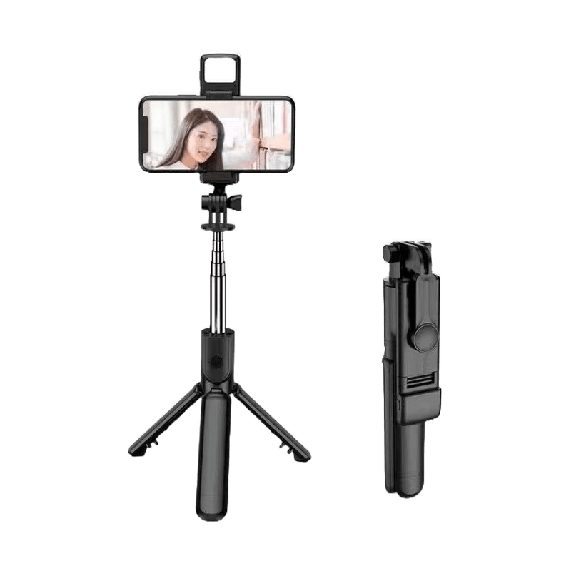 4 In 1 Tripod Phone Stand Holder Selfie Stick With Light Tripod Monopod Wireless Bluetooth