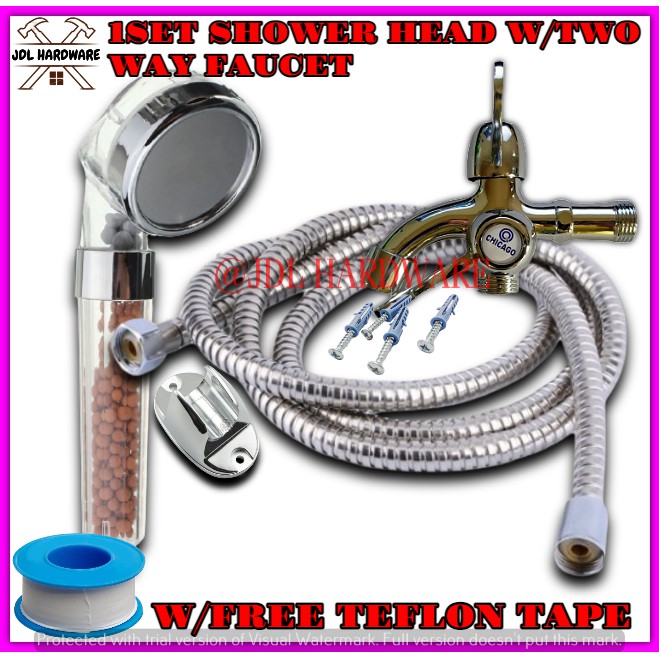 0516+0604+0501+T 1SET Spa Energy Shower Head Shower Set w/ 2 Way Faucet