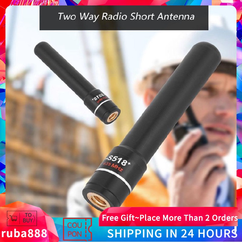Cuifati ad Alto Guadagno, HH-S518 + SMA-Male 144/430MHz Corta Dual Band ad Alto Guadagno, Maschio SMA Radio bidirezionale Dual Band per Radio bidirezionale