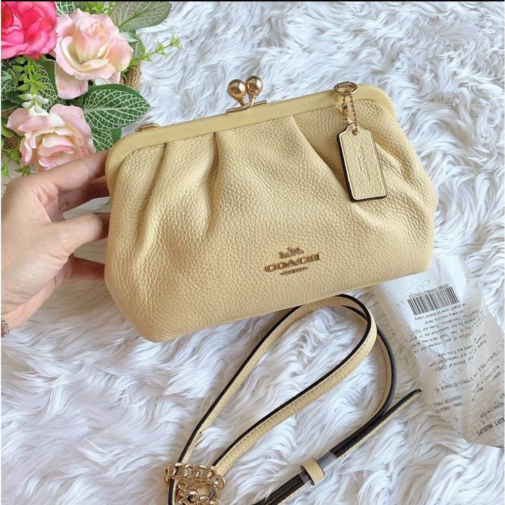 Coach C2875 Nora Kisslock Crossbody in Vanilla Cream Refined Pebble