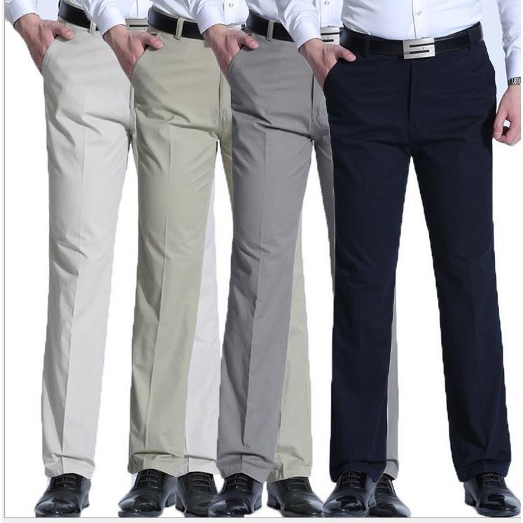 Men Business Pants for man Casual Loose Straight High Waist Khaki ...