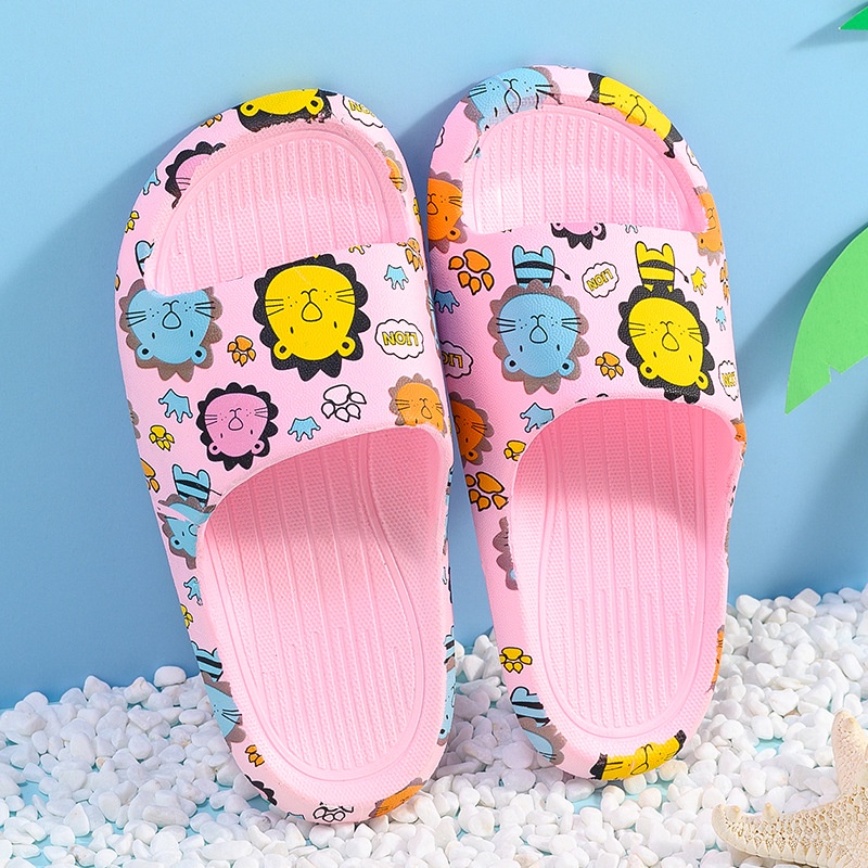 Kids Cartoon Indoor Slippers Toddler Boys Girls Home Flip Flops Children Bedroom Shoes Beach Wear Slipper