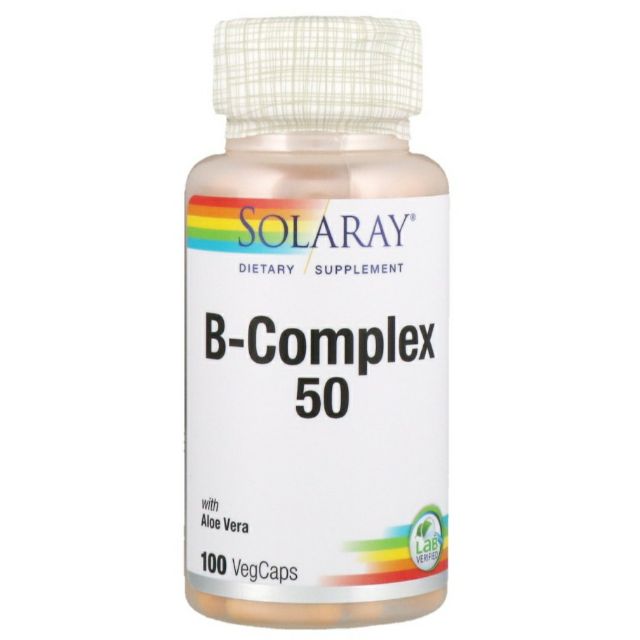 Solaray, B-Complex 50, Vitamin B-complex with Aloe Vera, (100 VegCaps ...