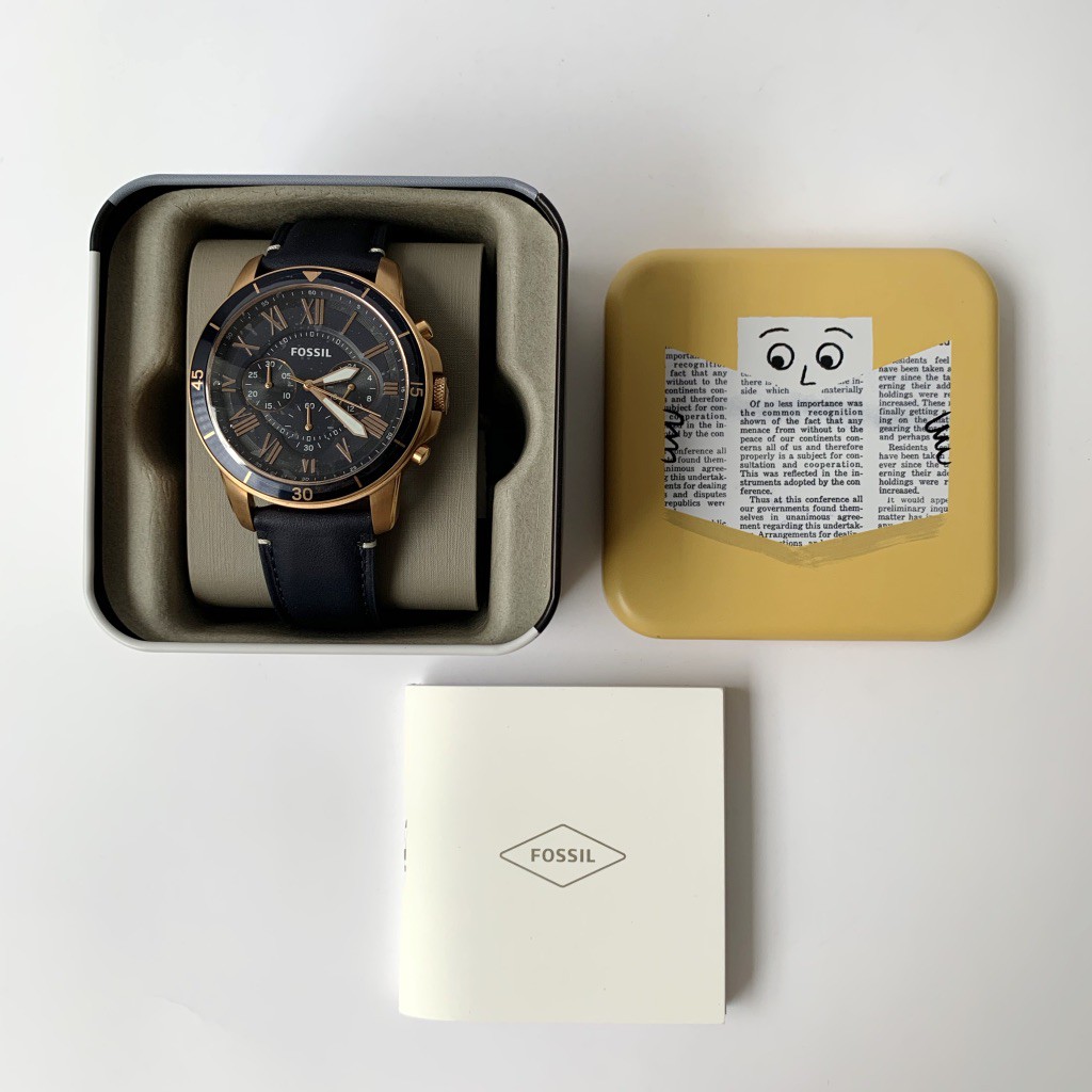 CLEARANCE SALE! Fossil Watch FS5237 Rose Gold Blue Leather Watch For ...